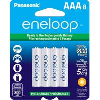 

Panasonic Eneloop AAA 800mAh Rechargeable Ni-MH Battery, 2100 Recharge Cycles, 8-Pack