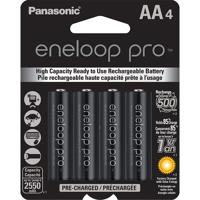 

Panasonic Eneloop Pro AA 1.2V 2550mAh Rechargeable Ni-MH Battery, 500 Recharge Cycles, 4-Pack