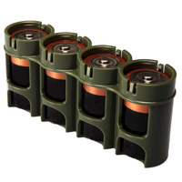 

PowerPax Storacell by Slim Line "D4" Battery Caddy, Military Green - Holds 4 "D" Batteries