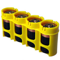 

PowerPax Storacell by Slim Line "D4" Battery Caddy, Yellow - Holds 4 "D" Batteries