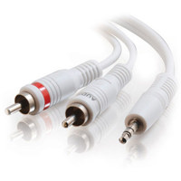 

C2G 3m 12ft One 3.5mm Stereo Male to Two RCA Stereo Male Audio Y-Cable - White
