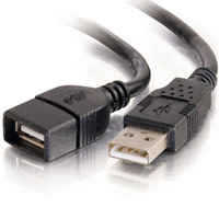 

C2G 2m (6.5') USB 2.0 A Male to A Female Extension Cable, Black