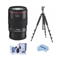 

Canon EF 100mm f/2.8L IS USM Macro Auto Focus Lens - U.S.A. - Bundle With Slik Pro II 4-section Aluminum Tripod with BallHead, Gunmetal, Cleaning Kit, MicroFiber Cloth