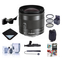 

Canon EF-M 11-22mm f/4-5.6 IS STM Lens - Bundle with 55mm Filter Kit, Flex Lens Shade, Lens Case, Lens Wrap (15x15), Cleaning Kit, Cleaner, Cap Leash, Software Package