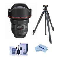Canon EF 11-24mm f/4L USM Ultra-Wide Zoom Lens - With Slik Sprint Pro III BH Travel Tripod with SBH-100 DQ All Metal Ball Head B