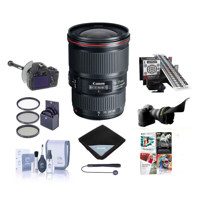 

Canon EF 16-35mm f/4.0L IS USM Ultra Wide Angle Zoom Lens - U.S.A. Warranty - Bundle with 77mm Filter Kit, Flex Lens Shade, DSLR Follow Focus & Rack Focus, LensAlign MkII Focus Calibration, More