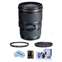 

Canon EF 16-35mm f/4.0L IS USM Ultra Wide Angle Zoom Lens USA Warranty - Bundle With Hoya 77mm 10-Layer HMC UV Filter, Hoya 77mm HMC Circular Polarizer Filter, 32GB SDHC Card, Cleaning Kit, Microfiber Cloth