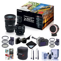 

Canon EF 17-40mm f/4L USM / EF 50mm f/1.4 USM, Advanced 2 Lens Kit - Bundle with Peak Design Lens Changing Kit Adapter, DSLR Follow Focus & Rack Focus, 58mm/77mm Filter Kits and More