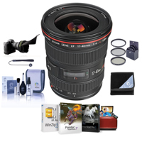 

Canon EF 17-40mm f/4L USM Ultra Wide Angle Zoom Lens - BUNDLE with 77mm Filter Kit, Flex Lens Shade, Lens Cap Leash, Cleaning Kit, Lens Wrap (15x15), Mac Software Package