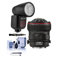 

Canon TS-E 17mm f/4L Tilt-Shift Lens - With Flashpoint Zoom Li-on X R2 TTL On-Camera Round Flash Speedlight For Canon, Cleaning Kit, Capleash, Lens Cleaner