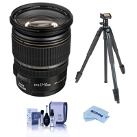 

Canon EF-S 17-55mm f/2.8 IS USM UW Angle Zoom Lens for for 40D, 30D, 20D, & Digital Rebel Cameras Only - With Slik Sprint Pro III BH Travel Tripod with SBH-100 DQ All Metal Ball Head, Black, And More
