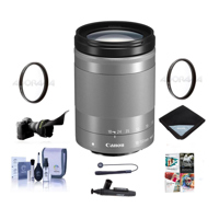 

Canon EF-M 18-150mm f/3.5-6.3 IS STM Lens, Silver - Bundle With 55mm Uv Filter, Lens Wrap (15x15), Flex Lens Shade, 55mm CPL Filter, Cleaning Kit, Lens Cleaner, Capleash II, Software Package