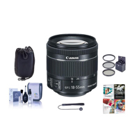 

Canon EF-S 18-55mm f/4-5.6 IS STM Lens, (0.25m) Closest Focusing Distance - Bundle With 58mm Filter Kit, Lens Pouch, Cleaning Kit, Capleash II, Software Package