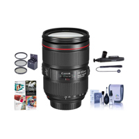 

Canon EF 24-105mm f/4L IS II USM AutoFocus Wide Angle Telephoto Zoom Lens U.S.A. Warranty - Bundle With 77mm Filter Kit, Cleaning Kit, Capleash II, Lens Cleaner, Software Package