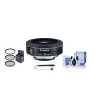 

Canon EF-S 24mm f/2.8 STM Wide Angle Lens - USA Warranty - Bundle with 52mm Filter Kit (UV/CPL/ND2), Cleaning Kit, Capleash