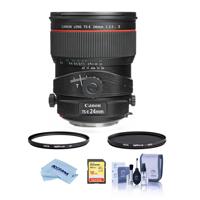 

Canon TS-E 24mm f/3.5L II Tilt-Shift Lens USA. Warranty - Bundle With Hoya 82mm 10-Layer HMC UV Filter, Hoya 82mm HMC Circular Polarizer Filter, 16GB SDHC Card, Cleaning Kit, Microfiber Cloth