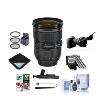 

Canon EF 24-70mm f/2.8L II USM Zoom Lens - U.S.A. Warranty - Bundle with 82mm Filter Kit, Flex Lens Shade, Lens Wrap 19x19, Cleaning Kit, Lens Cleaner, MkII Focus Calibration System And More