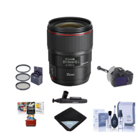 

Canon EF 35mm f/1.4L II USM Auto Focus WA Lens, U.S.A. - Bundle with 72mm Filter Kit, Lens Cleaner, Lens Wrap, FocusShifter DSLR Follow Focus & Rack Focus, Cleaning Kit, Mac Software Package