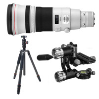 

Canon EF 500mm f/4L IS II USM Image Stabilizer Telephoto Lens USA Warranty - Bundle With FotoPro X-Go Max Carbon Fiber Tripod with Built-In Monopod FPH-62Q Ball Head, Fotopro E-6H Gimbal Head Black