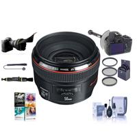 

Canon EF 50mm f/1.2L USM Ultra-Fast AF Lens USA - Bundle with 72mm Filter Kit, Flex Lens Shade, FocusShifter DSLR Follow Focus & Rack Focus, Lens Cleaner, Cap Leash, Cleaning Kit, Software