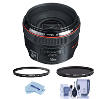 

Canon EF 50mm f/1.2L USM Ultra-Fast Standard AutoFocus Lens, USA - Bundle With Hoya NXT Plus 72mm 10-Layer HMC UV Filter, HOYA 72mm NXT Circular Polarizer Filter, Cleaning Kit, Microfiber Cloth