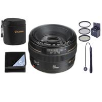 

Canon EF 50mm f/1.4 USM Standard AutoFocus Lens Kit, USA - Bundle with 58mm Filter Kit (UV/CPL/ND2), Lens Cap Leash, Lens Pouch, Lens Wrap (15x15")