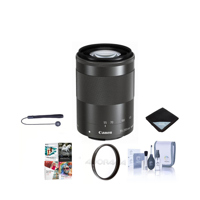 

Canon EF-M 55-200mm f/4.5-6.3 IS STM Lens, Black - Bundle With 52mm UV Filter, Cleaning Kit, Lens Wrap (19x19), Lenscap Leash, Software Package