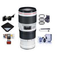 

Canon EF 70-200mm f/4L IS II USM Autofocus Telephoto Zoom Lens, USA - Bundle With 77mm Filter Kit, Lens Wrap, Flex Lens Shade, Cleaning Kit, Capleash, Mac Software Package