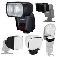 Canon EL-1 Speedlite Bundle with Honeycomb Grid, Glow Mini Softbox, Bounce Diffuser, Bounce Card Reflector
