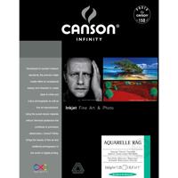 

Canson Infinity Aquarelle Rag, Textured Pure White, Watercolor Matte Inkjet Paper, 240gsm, 8.5x11", 25 Sheets