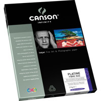 

Canson Infinity Platine Fiber Rag Smooth Satin Paper, 310gsm, 15.6mil, 13x19", 25 Sheets
