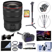 

Canon RF 24-70mm f/2.8 L IS USM Zoom Lens - Bundle With Flex Lens Shade, 82mm FIlter Kit, FocusShifter DSLR Follow Focus, 4 Section Aluminum Photo/Video Monopod, 64GB SDXC Card, Software, And More