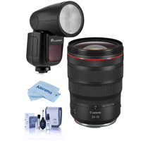 

Canon RF 24-70mm f/2.8 L IS USM Lens - With Flashpoint Zoom Li-on X R2 TTL On-Camera Round Flash Speedlight For Canon, Cleaning Kit, Microfiber Cloth