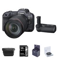 Canon Canon EOS R5 Mirrorless Digital Camera with RF 24-105mm f/4 L IS USM Lens Bundle with Canon BG-R10 Battery Grip, Peak Design 6L Everyday Sling, 128GB SD Card, Filter Kit