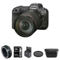 

Canon Canon EOS R5 Mirrorless Digital Camera with RF 24-105mm f/4L IS USM Lens, Bundle with Canon Control Ring Mount Adapter EF-EOS R, Peak Design 6L Everyday Sling, 128GB SD Card, Filter Kit