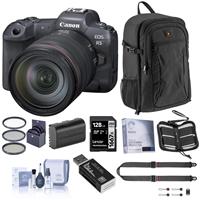 Canon EOS R5 Mirrorless Camera with RF 24-105mm f/4 L IS USM Lens - Bundle With 128GB SDXC Card, Slinger 200 Backpack, GE LP-E6N Battery, Screen Protector, Peak Slide LITE Strap, 77mm Filter Kit, More