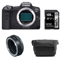 

Canon EOS R5 Mirrorless Digital Camera (Body Only) Bundle with Canon Control Ring Mount Adapter EF-EOS R, Peak Design 6L Everyday Sling V2 Black, 128GB SD Memory Card