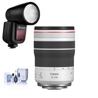 Canon RF 70-200mm f/4L IS USM Lens - With Flashpoint Zoom Li-on X R2 TTL On-Camera Round Flash Speedlight For Canon, Cleaning Ki