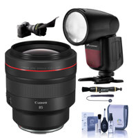 

Canon RF 85mm f/1.2 L USM Lens Bundle with Flashpoint Zoom Li-on X R2 TTL On-Camera Round Flash Speedlight