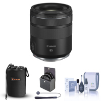 

Canon RF 85mm f/2 Macro IS STM Lens Bundle with Filter Pack, Case, Cleaning Kit, Lens Cap Tether