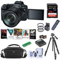 Canon EOS R Mirrorless Digital Camera with Canon RF 24-105mm F4 L IS Lens - Bundle With Camera Case, 128GB SDXC U3 Card, 2x Spar