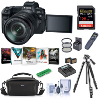 

Canon EOS R Mirrorless Digital Camera with Canon RF 24-105mm F4 L IS Lens - Bundle With Camera Case, 128GB SDXC U3 Card, 2x Spare Battery, Remote Shutter Realease, Tripod, Dual Charger, And more