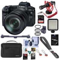 

Canon EOS R Mirrorless Digital Camera with Canon RF 24-105mm F4 L IS Lens - Bundle With RODE Compact On-Camera Mic, 64GB SDXC Card, Peak Cuff Wrist Strap, Shoulder Bag, Mini LED Light, Software, More