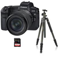 Canon EOS R Digital Camera with RF 24-105mm f/4 L IS Lens, Bundle with Vanguard VEO 2 Aluminum Tripod