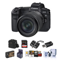 

Canon EOS R Mirrorless Camera with RF 24-105mm f/4-7.1 IS STM Lens - Bundle With Camera Case, 64GB SDXC U3 Card, Spare Battery, 77MM Filter Kit, Cleaning Kit, Memory Wallet, Card Reader, Mac Software