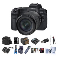 

Canon EOS R Mirrorless Camera with RF 24-105mm f/4-7.1 IS STM Lens - Bundle With Camera Case, 128GB SDXC U3 Card, 2x Spare Battery, Remote Shutter Realease, Tripod, Pro On Camera Shotgun Mic, And More