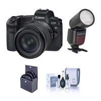 

Canon EOS R Mirrorless Digital Camera with RF 24-105mm f/4-7.1 IS STM Lens - With Flashpoint Zoom Li-on X R2 TTL On-Camera Round Flash Speedlight For Canon, 67mm Filter Kit, Cleaning Kit