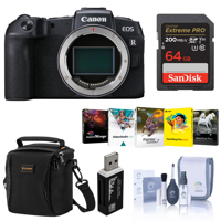 

Canon EOS RP Mirrorless Full Frame Digital Camera Body - Bundle With 64GB SDXC Card, Camera Case, Table Top Tripod, Memory Wallet, Cleaning Kit, Card Reader, Slinger Rain Cover, Pc Software Package