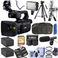 

Canon XA50 1" CMOS 4K UHD Pro Camcorder with 15x Optical Zoom Lens - Bundle Bigbag Video Handbag, 128GB SDXC U3 Card, 2x Spare Battery, LED Light, Video Tripod, Shotgun Mic, Cleaning Kit And More