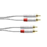

Cordial Cables Cordial Cables Unbalanced Dual-Mono Cable; White, 5ft. (2x) RCA Male to (2x) RCA Male; 5ft.